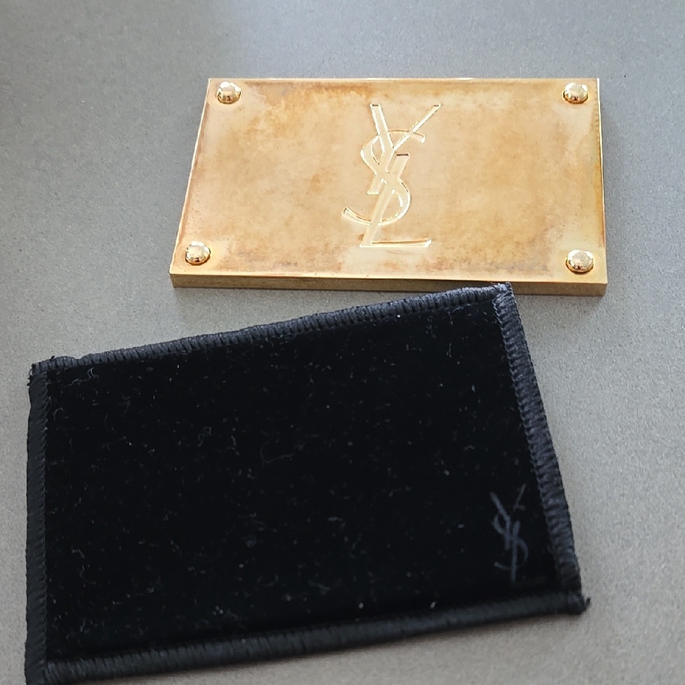 Vintange Yves Saint Laurent Gold mirror In YSL Pouch ..very Rare..